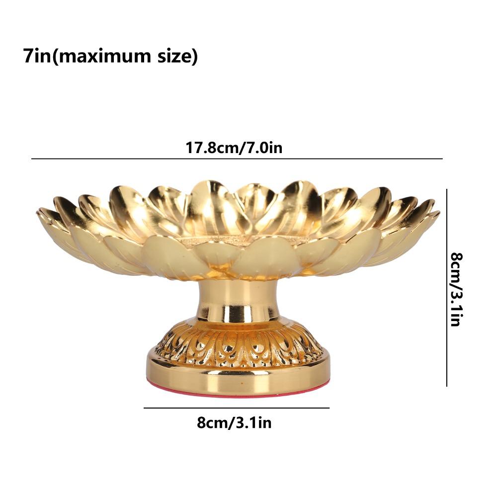 Golden Alloy Vintage Storage Tray Alloy Retro Carved Alloy Dish Household Fruit Storage