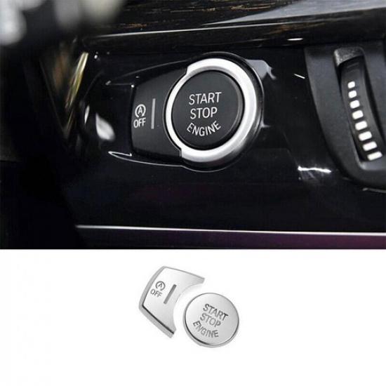 Fit For BMW X3 F25 X4 2011-2017 ABS Silver One-Button Start Switch Cover Trim