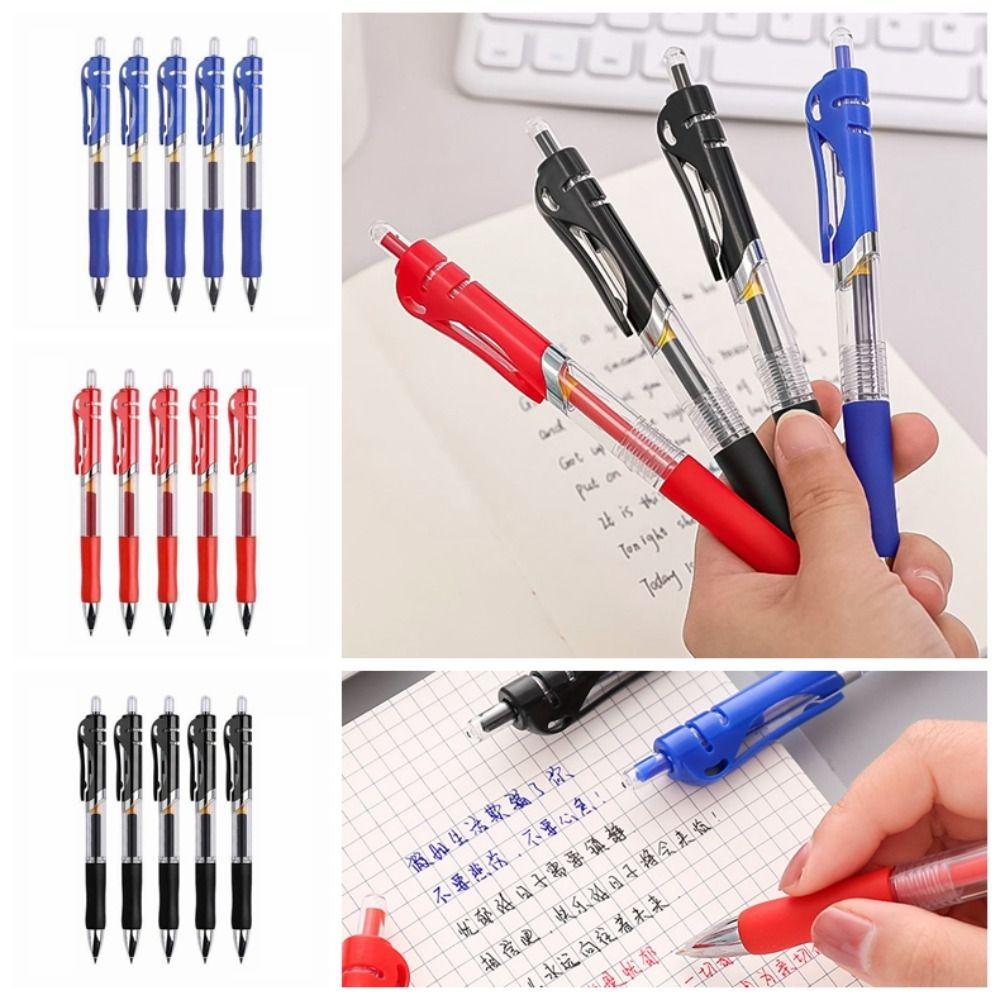 5 шт. Черная Синяя Красная Ручка-счетчик с чернилами для подписи Гладкое письмо Нажимная ручка Студент
