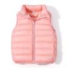 Жилет для мальчиков, зимняя легкая куртка, повседневный жилет с воротником-стойкой, детская мода, корейское пальто, осенняя одежда для девочек, жилеты