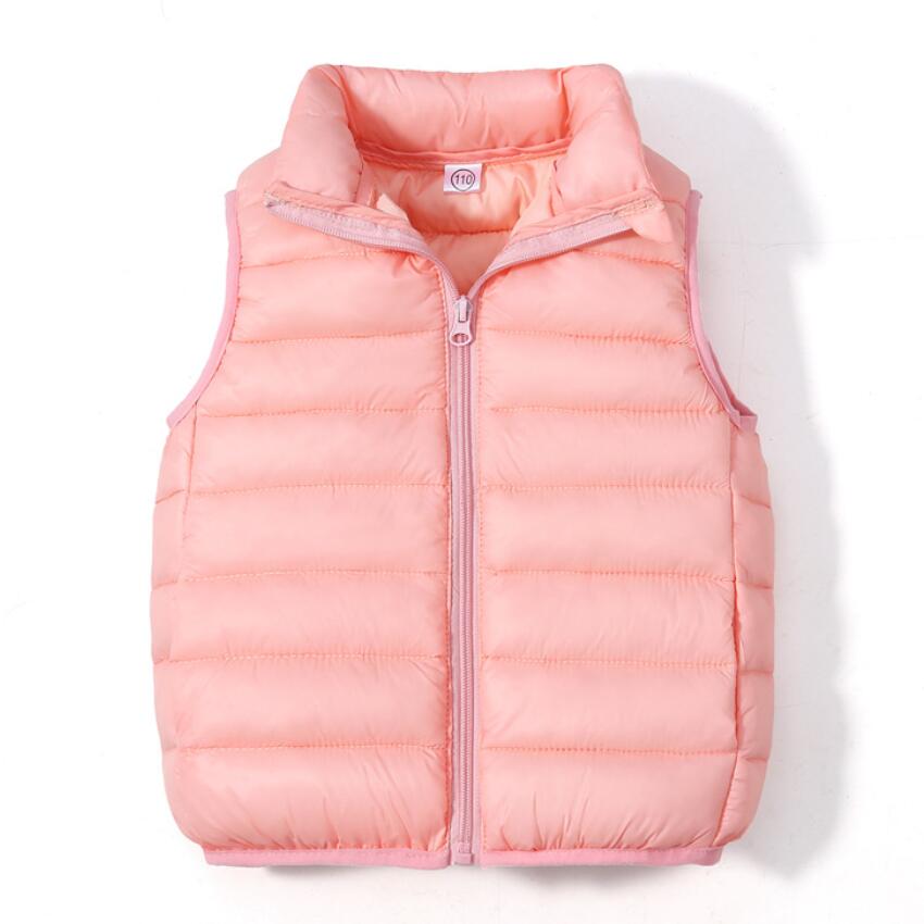 Жилет для мальчиков, зимняя легкая куртка, повседневный жилет с воротником-стойкой, детская мода, корейское пальто, осенняя одежда для девочек, жилеты