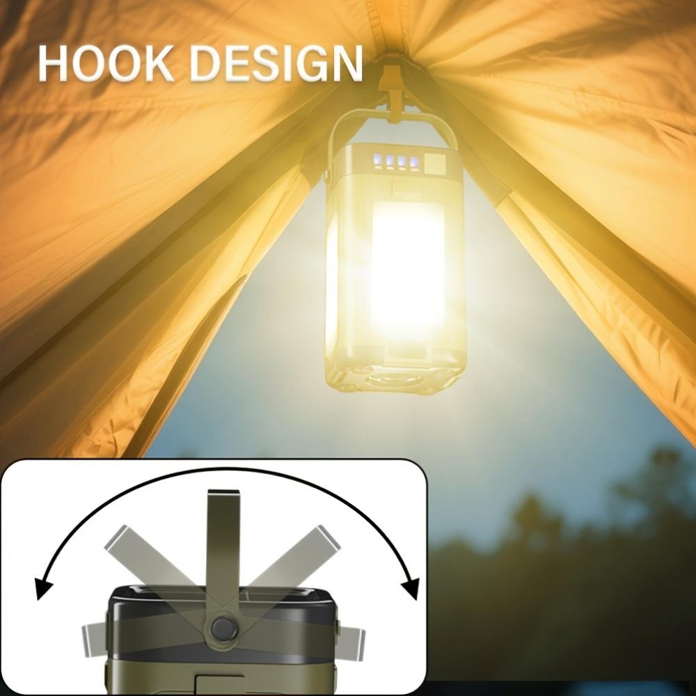 Solar Outdoor Portable Camping Light Solar Charging Foldable 2000mah Power Bank Intelligent Display Portable Hanging Tent Light
