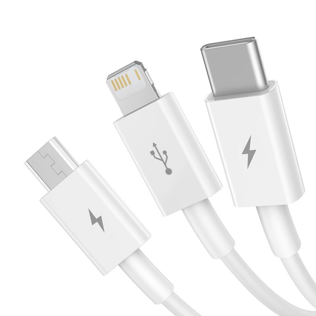 Baseus Superior Series Usb-A - Usb-C / Lightning / Micro Usb 3.5A кабель 1M - Белый