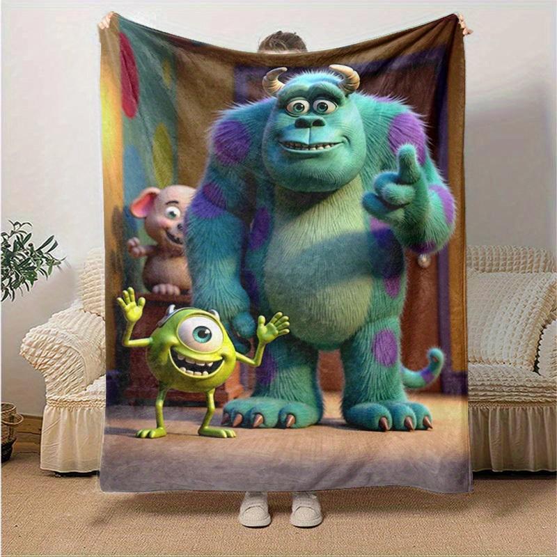 1pc, Soft and Cozy Monster Inc. Plush Blanket, Perfect for All Seasons, Home Decor, Soft Flannel Throw Blanket, Versatile & Cozy for Bedroom, Living R