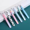 Professional Cartoon Pattern Eyebrow Tweezers Stainless Steel Slanted Eye Brow Clips Women