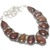 Dianasour Bone Gemstone Handmade 925 Silver Jewelry Necklace 18" JCN370-63
