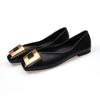 Fashion Spring Autumn New Luxury Women's Shoes Shallow Mouth Soft Bottom Comfortable Square Head Square Buckle Fashion Casual Flat Shoes