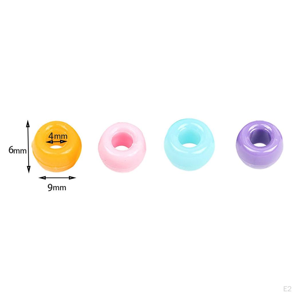 1200 Pieces Large Hole Pony Beads Bracelet DIY Jewelry Making Keychain Necklace Dangle Chain