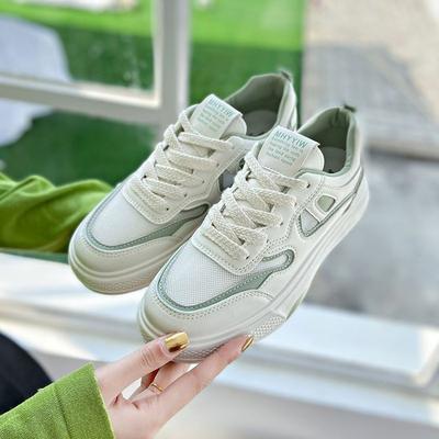 Сетчатые дышащие белые туфли на толстой подошве женские 2024 весна новые женские туфли в зарубежном стиле универсальные повседневные сетчатые туфли спортивные туфли для серфинга