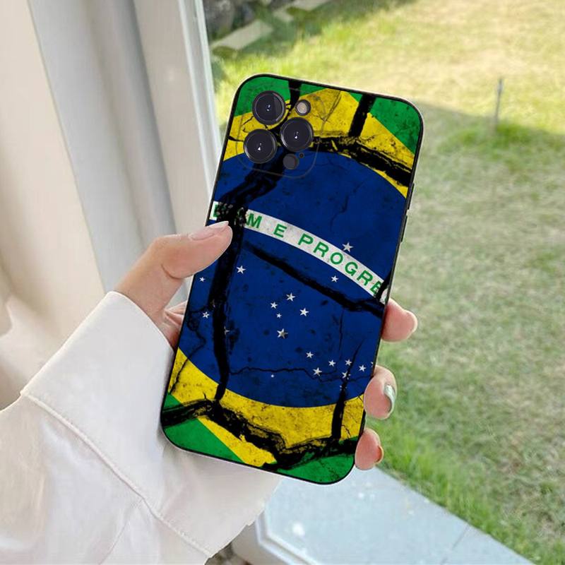 Чехол для телефона с флагом Бразилии Brasilien Flagge для iPhone 13 Pro MAX 14 11 12 Mini X XS XR 6 7 8 Plus SE 2020, мягкий чехол из ТПУ