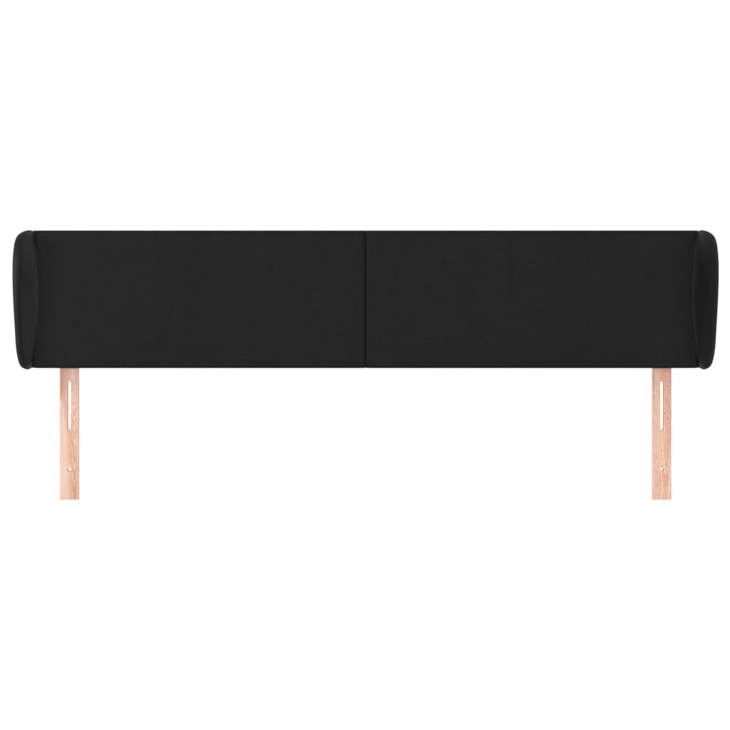 Headboard with Ears Black 203 x 23 x 78 88 cm Faux Leather
