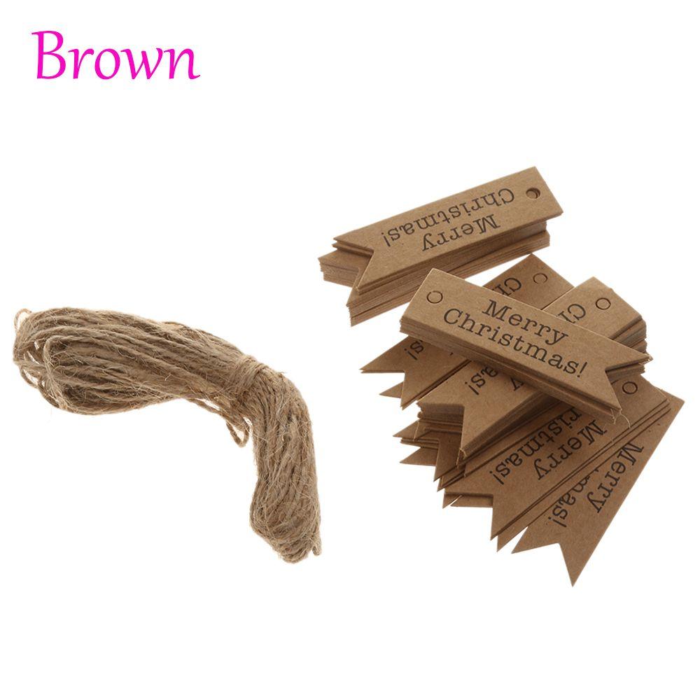 Rope Gift Wrapping Party Supplies Kraft Paper Tags Gifts Label Xmas Hanging Christmas Ornaments