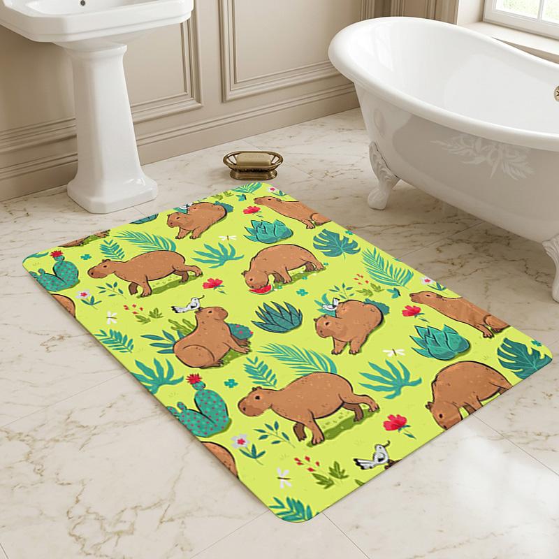 Capybara Garden Living Room Nonslip Area Rug Soft Carpet For Bedroom Game Playroom Sofa Office Home Decor Doormat Christmas Gift C93025