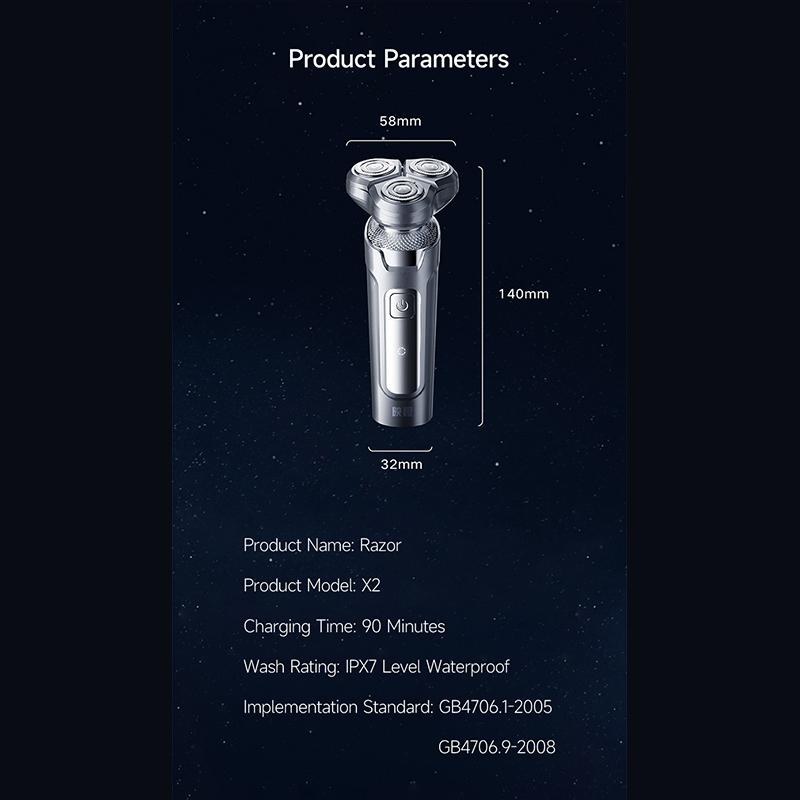 Xiaomi ENCHEN X2 электрическая бритва для лица для мужчин USB перезаряжаемая магнитная всасывающая режущая головка бритвенный станок водостойкий триммер для бороды