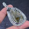 Ocean Jasper Gemstone Handmade 925 Sterling Silver Jewelry Pendant 2.76" P2w14