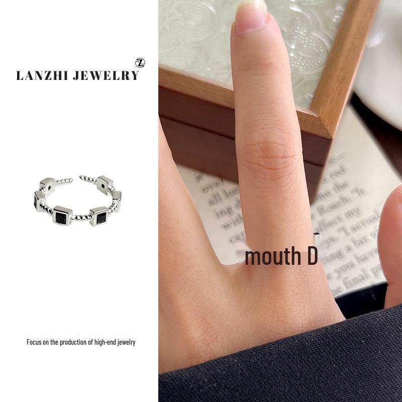 Тайское серебро Женское наборное кольцо - Серебро 925 пробы, Нишевый дизайн, Простые и универсальные украшения