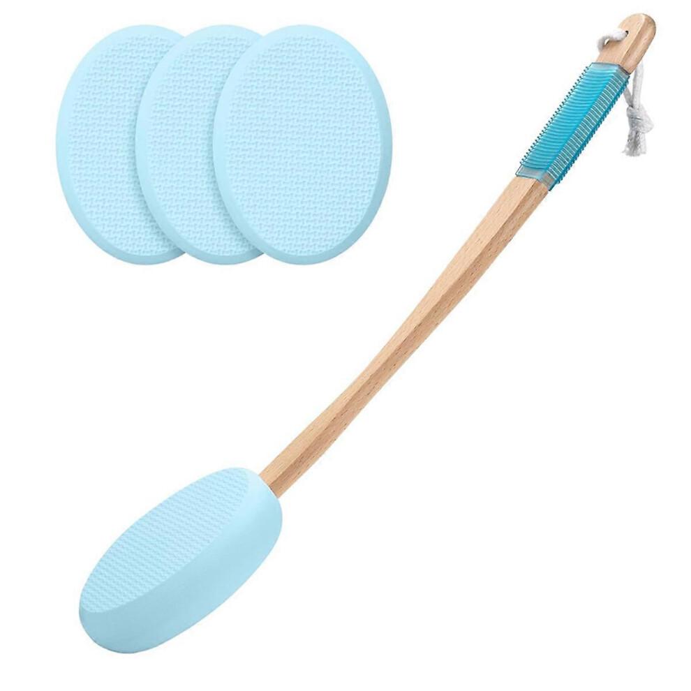 Lotion Applicator for Back, Feet, 4 Replaceable Pads with Long Handle, Back Sunscreen Applicator , A