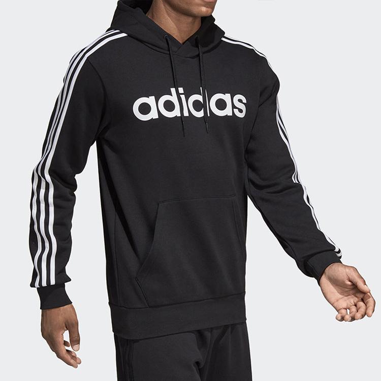 adidas Пуловер с капюшоном на флисовой подкладке для тепла и комфорта Мужские топы Черный DQ3096