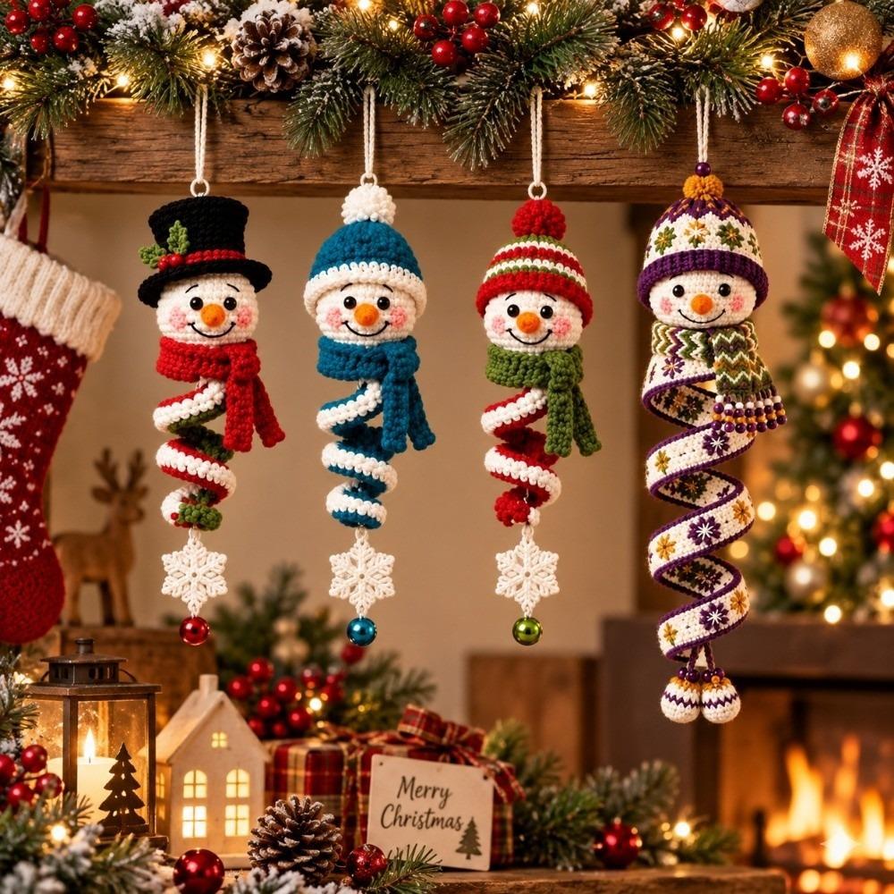 DIY Craft Crochet Spiral Oranment DIY Kit Christmas Hanging Decor Xmas Tree Ornament