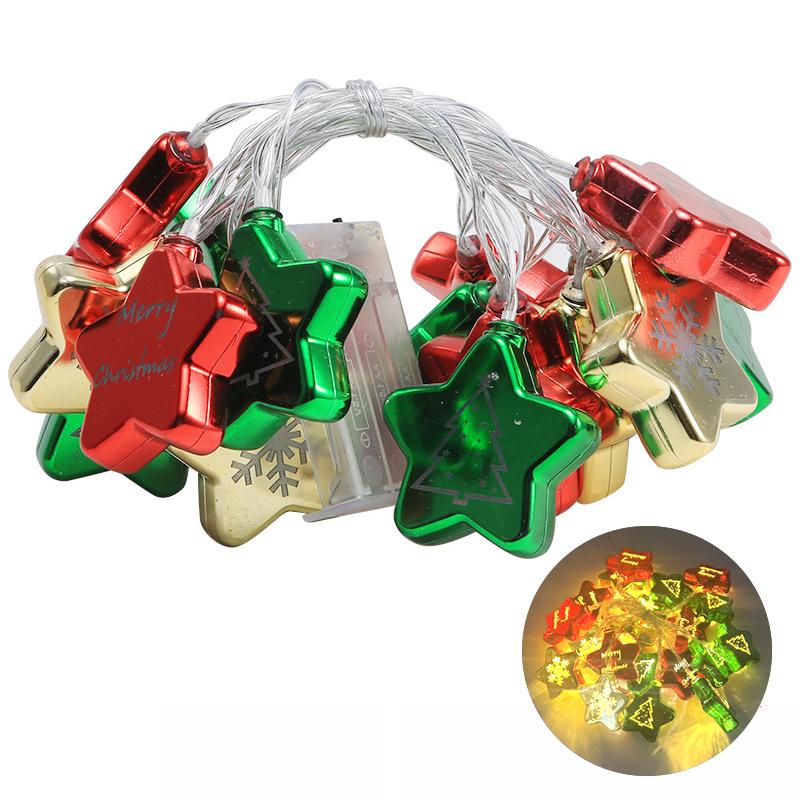 8 мигающих рождественских гирлянд, декоративный светильник на батарейках, узоры в виде снежинок и рождественских елок для домашнего декора