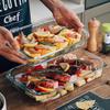 CRISTALGLASS Rectangular Heat-Resistant Glass Baking Dish for Oven And Microwave, Fish Plate, Dinner Plate, Serving Tray, 1.6L