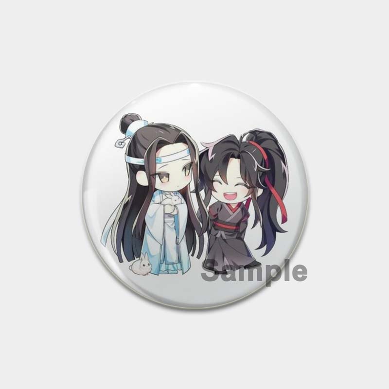 32/44/58 мм аниме Mo Dao Zu Shi брошь, булавки для одежды, аксессуары для рюкзака, мультяшная фигурка Lan Wangji/Wei Wuxian/Chen Qing Ling, значок