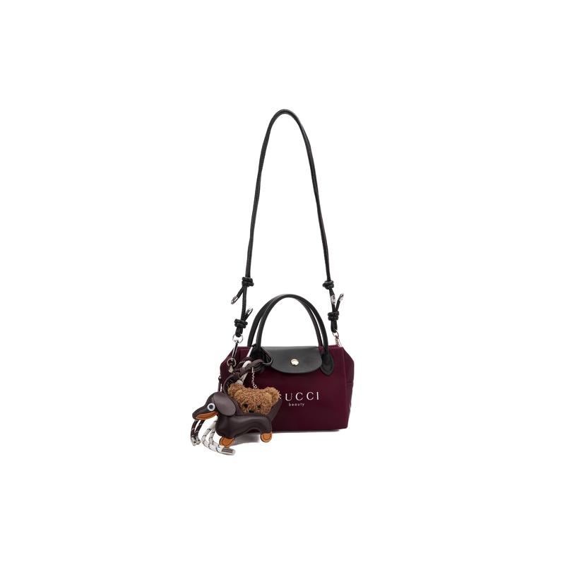 Gucci Косметичка в стиле DIY Холст Малиновый щенок Девушка Нишевая Высококачественная Носимая для Года Собаки малиновый щенок