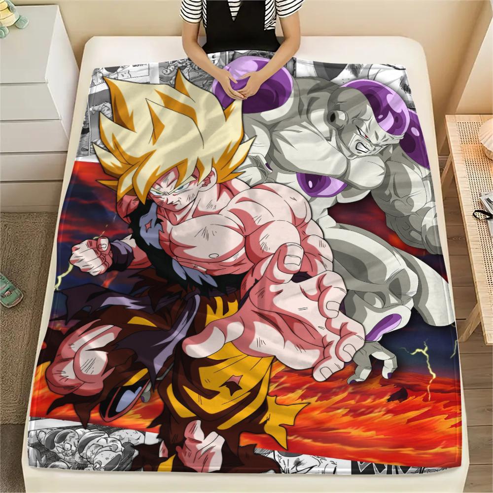Dragon Ball Characters pattern Flannel Blanket, High quality Comfortable for All Seasons, Home Decor, Warmth and Comfort, Perfect for Gifts.