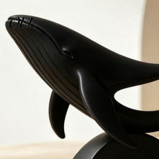Durable PLA Sculpture Minimalist Hollow Whale Figurine, 3D Printed Matte Animal for Artistic Desktop Decoration Home Office Desk Decor, Modern Statues