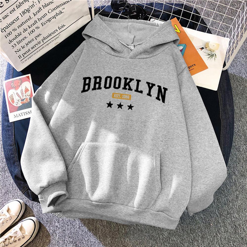 Свитшот с принтом букв BROOKLYN Повседневная мужская одежда