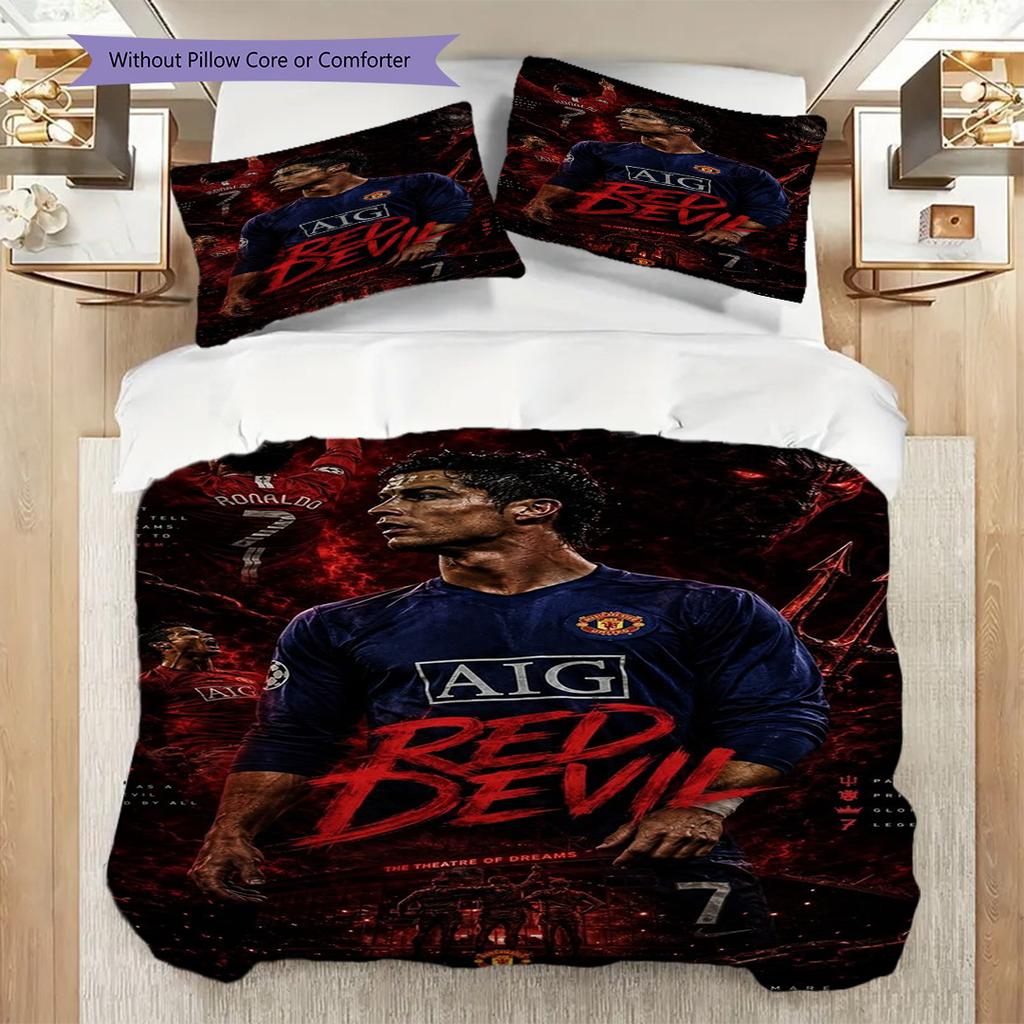 Ronaldo's Legacy Bedding (1 * duvet cover + 2 * pillowcase, without core) Soft and comfortable Duvet cover and pillowcase Christmas birthday gift