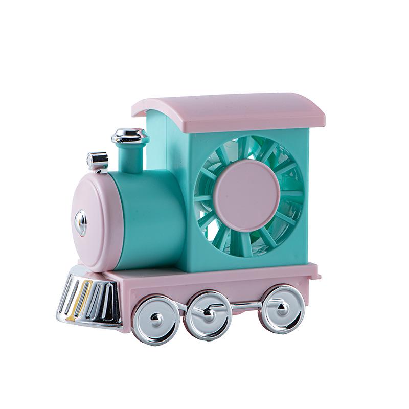 Summer Cartoon Train USB Rechargeable Portable Desktop Fan Toy