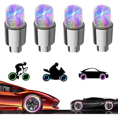 4 шт. Светодиодные колпачки на ниппель для колес автомобиля, Автоматическое свечение в темноте, Воздушные неоновые огни для велосипеда, мотоцикла, шин, грузовика, гольф-кара
