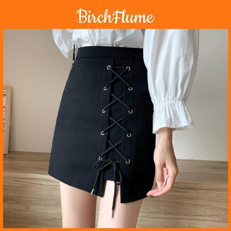 Summer High Waist Asymmetric Short Skirt With Tie Detail For Casual Womens Fashion
