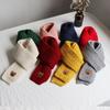 Baby Winter Scarf Knitted Thick Warm Neck Warmer Windproof with Bear Logo for Infant Boy Girl Korean Style Unisex Accessory