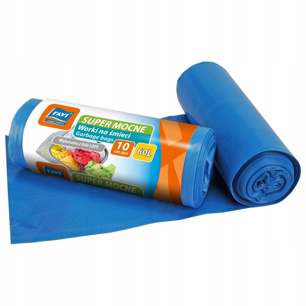 Strong blue garbage bags 10 pcs paper 60L