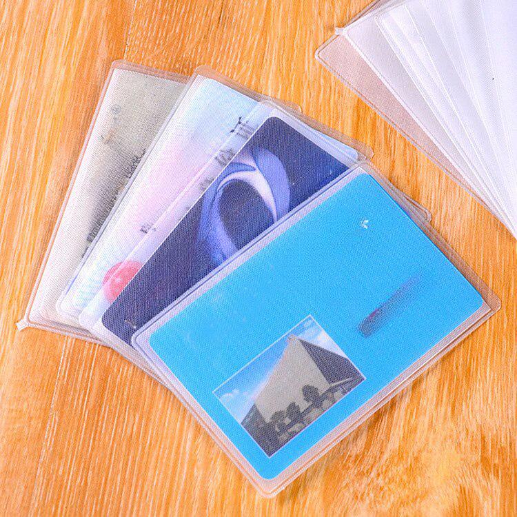 10 шт., прозрачный держатель для карт из ПВХ, защитный кошелек, бизнес-банковский ID, держатель для кредитных карт, прозрачный чехол для автобусной карты, чехол, сумка