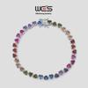 Rainbow Zircon Bracelet: S925 Silver, Inlaid with Colorful Zircon Gemstones - Elegant, Simple, Luxury Fashion Jewelry for Women