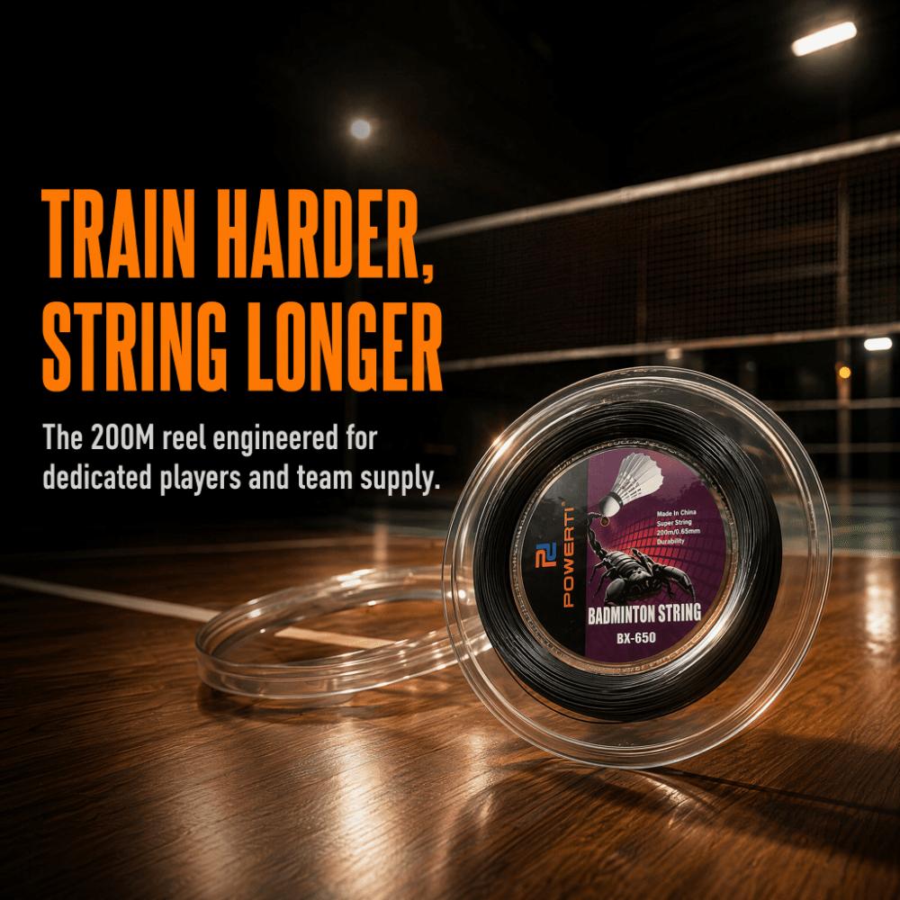 Black Racket String Nylon Training Racquet String Reel Durable Badminton String  Badminton Training