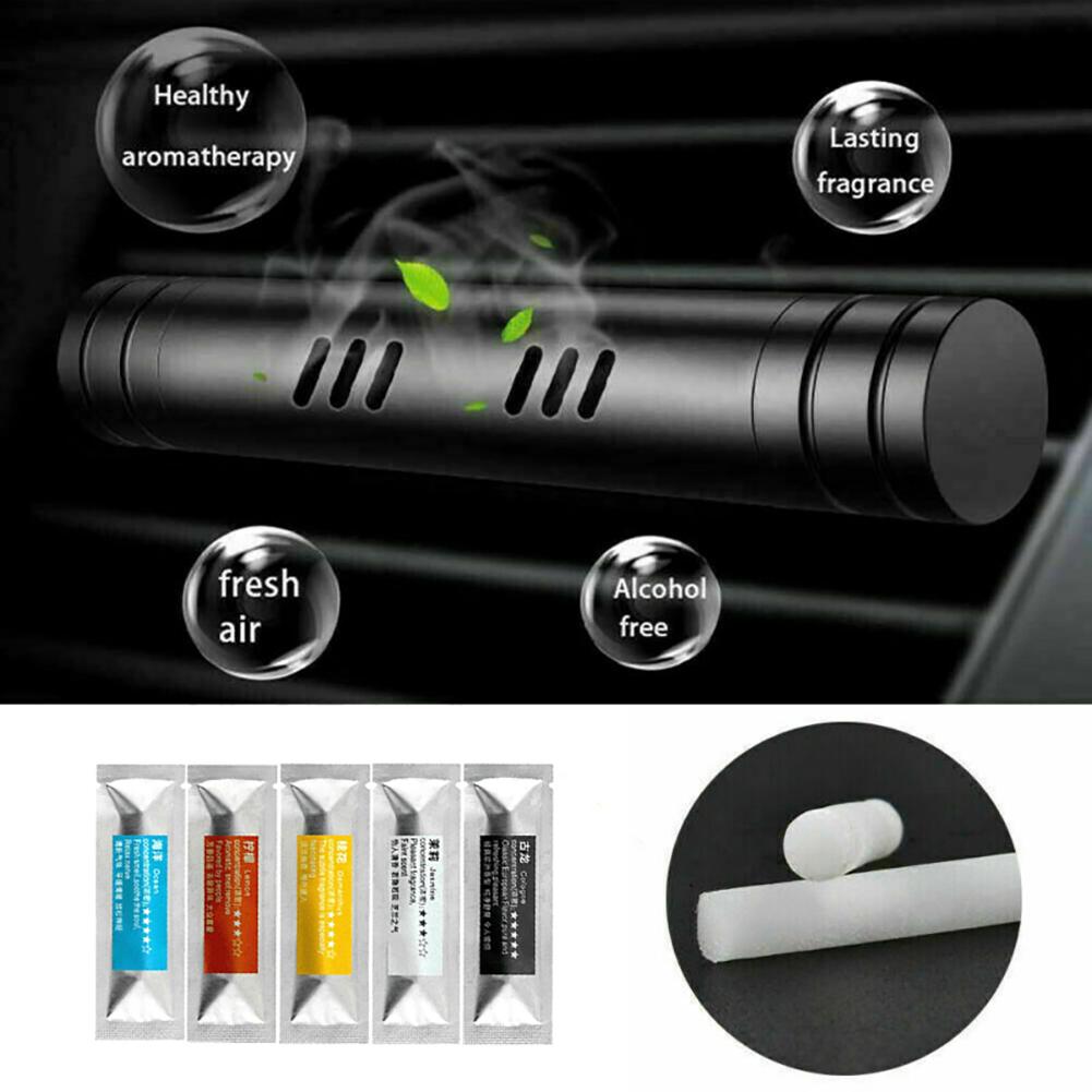 Car Air Fresheners with 5 Flavors Solid Perfume Stick Air Vent Perfum Diffuser Air Outlet Aromatherapy Clip Auto Purifier Auto Interior Accessorie