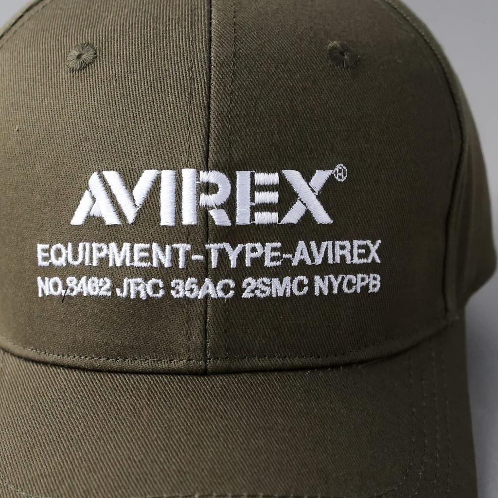 AVIREX NUMBERING 6-Panel Cap Baseball Cap Hat Men's Cotton Low Cap green F