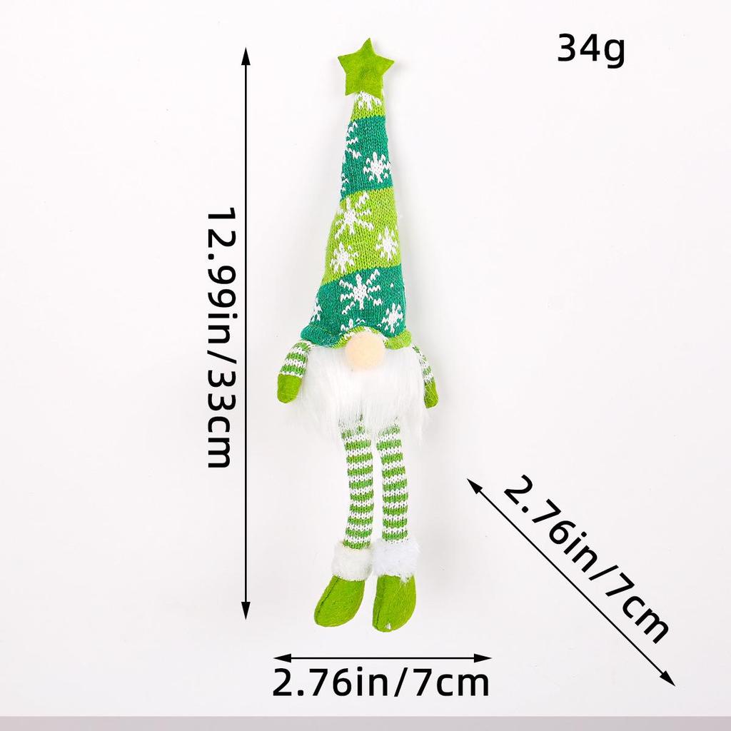 Кукла Рудольф и украшения в виде гномов без лиц с огоньками и пайетками для Рождества