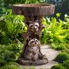 Raccoon Resin Bird Feeder Garden Ornament