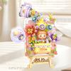 Construction Idea Art Summer Flower Mahjong Panda 3D Easel Painting Micro Diamond Brick Toys With Light Building Block For Gifts