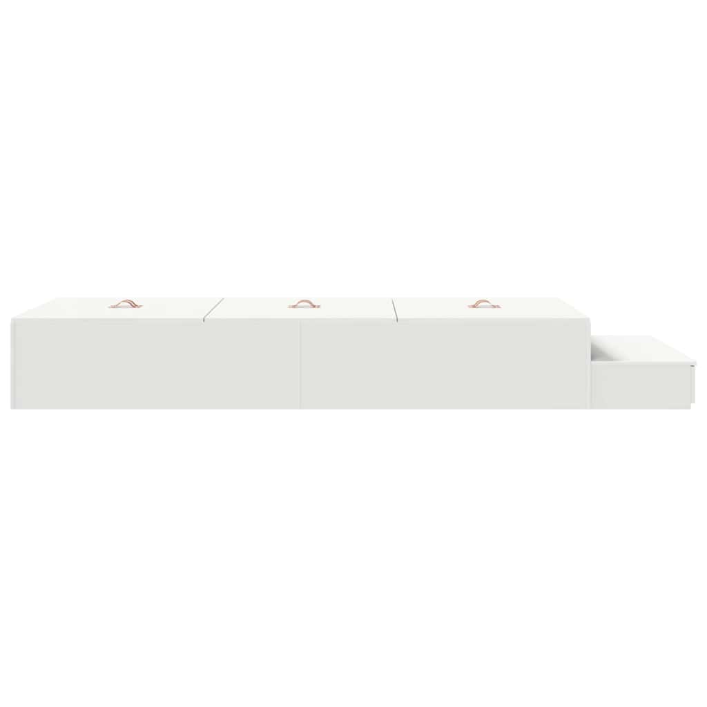 Storage Bed Frame in White 90 cm Particleboard