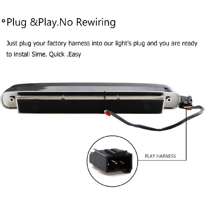 3rd Third Brake Light for 99-16 Ford F250 F350 Super Duty/ 01-05 Explorer/Ranger/Mazda B series Cargo Light LED High Mount Stop Lamp Red