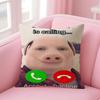 Чехол на подушку John Pork Is Calling Натуральный льняной наволочка Двусторонний принт Декоративная наволочка для дивана Домашний декор Подарок