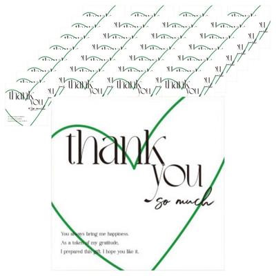 Best Pack Love Thank You Photocards 8 X 8 Cm, Green, 40 Pcs