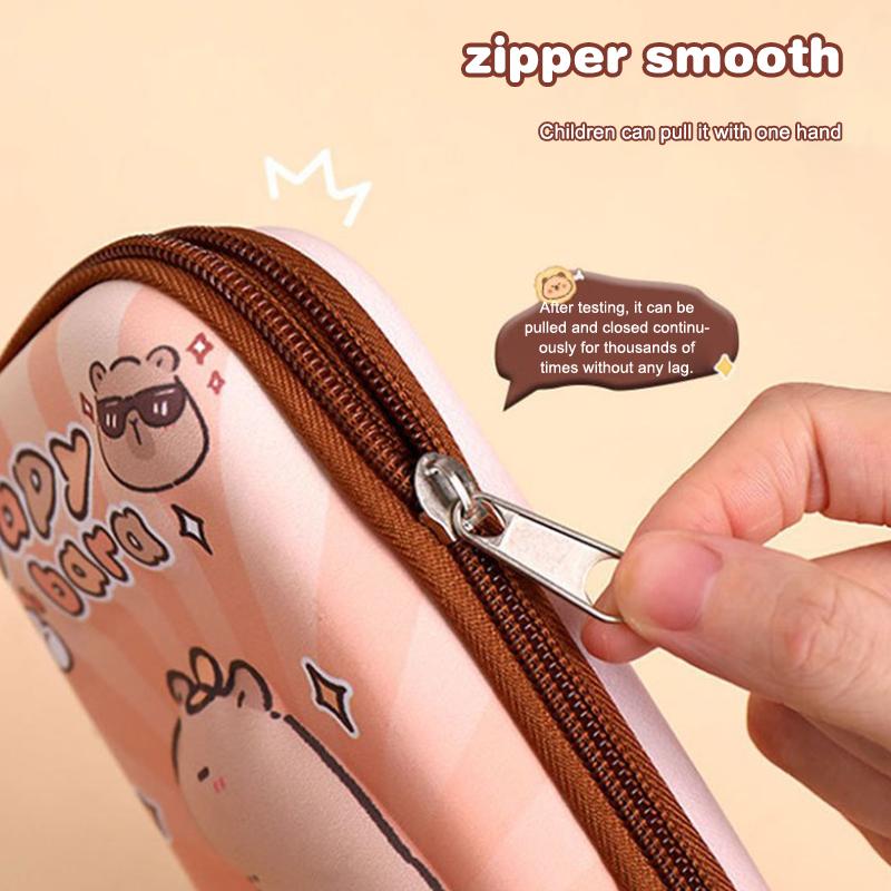 3D Capybara Pencil Case Drop Resistant Waterproof Student School Supplies Large Capacity Multifunctiona Pen Pouch Stationery