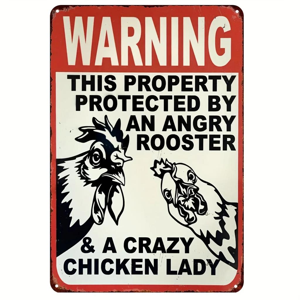 Crazy Chicken Coop Sign Retro Metal Welcome Plaque Funny Farmhouse Perfect For Henhouse Or Kitchen Ideal Farm Gift Wall Decor